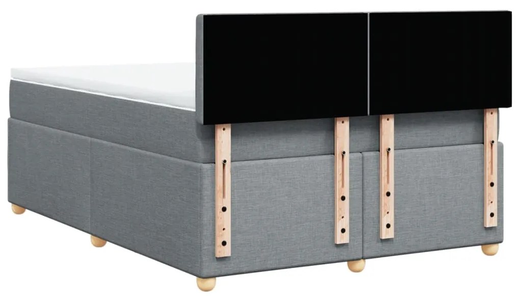 Cama com molas/colchão 140x190 cm tecido cinzento-claro