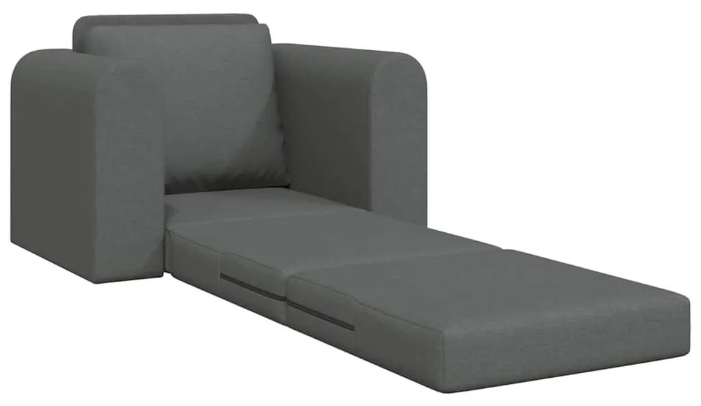 Sofá Cama 2-em-1 Cinza Escuro 98x71x83 cm Tecido