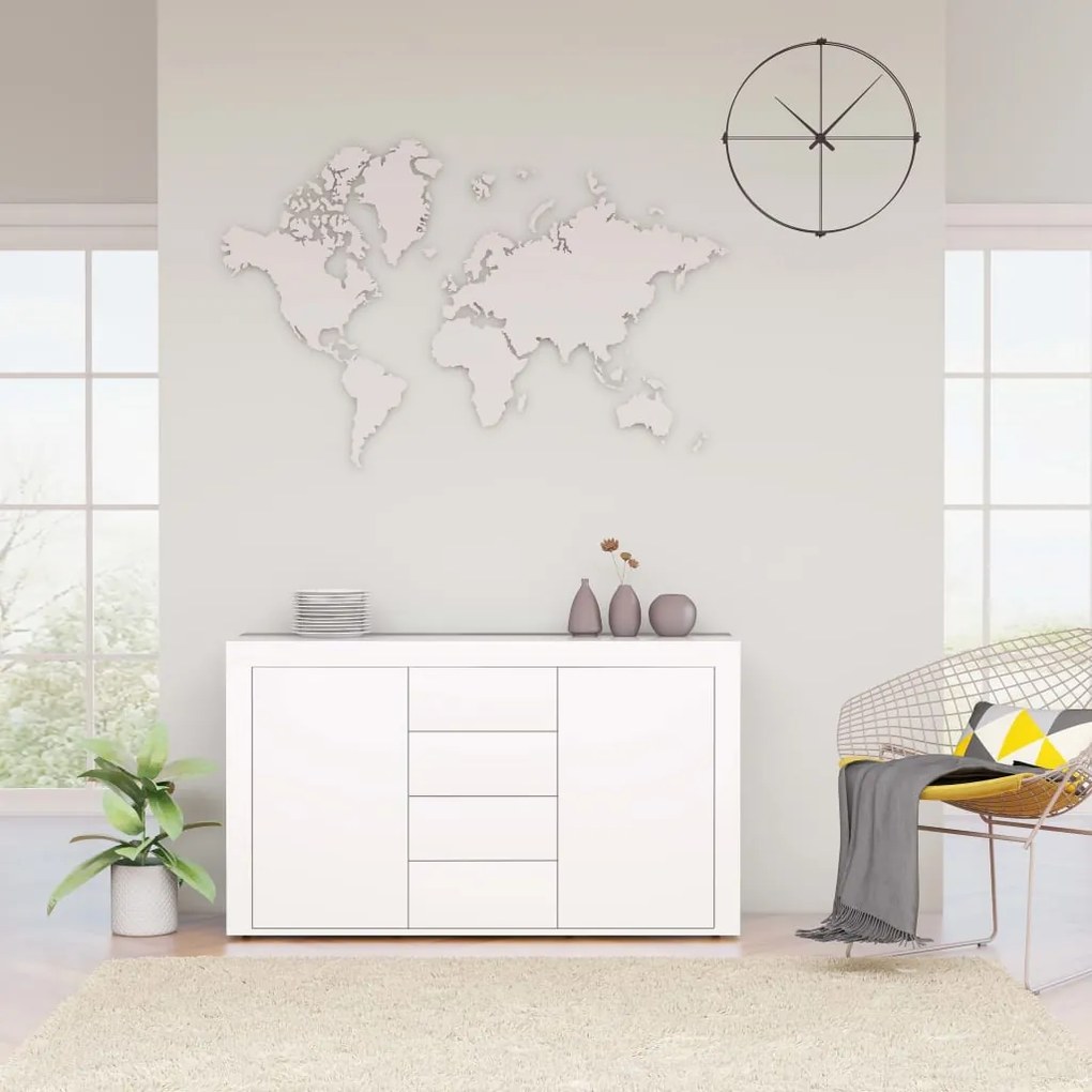 vidaXL Aparador 120x36x69 cm derivados de madeira branco brilhante