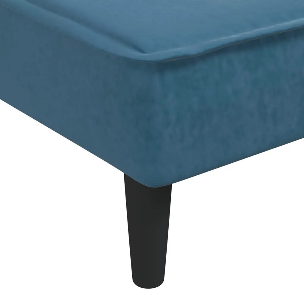 Chaise longue veludo azul