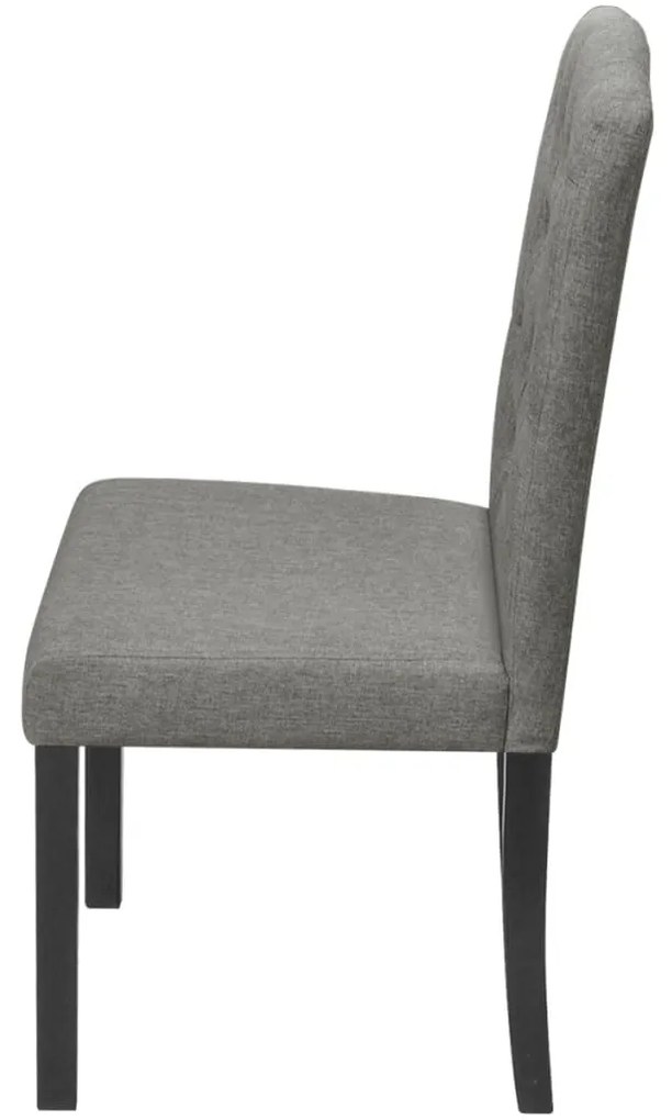 Cadeiras de jantar 4 pcs tecido cinzento