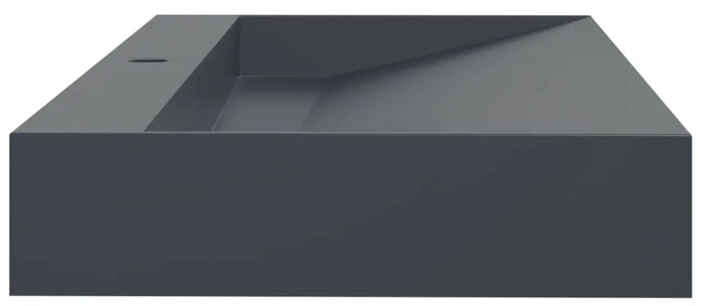 Lavatório 120x46x11 cm mineral/mármore fundido antracite