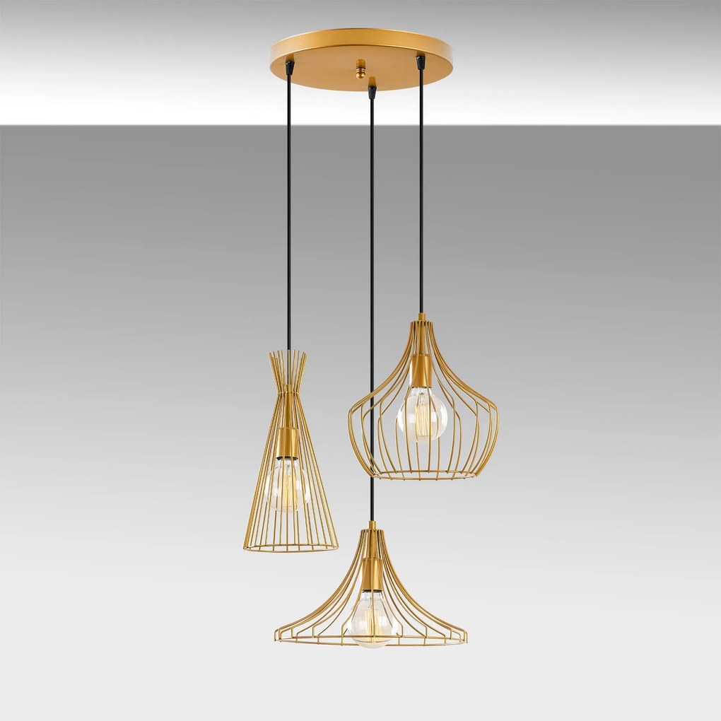 Candeeiro Chandelier Mezopotamya – Dourado – 55 cm