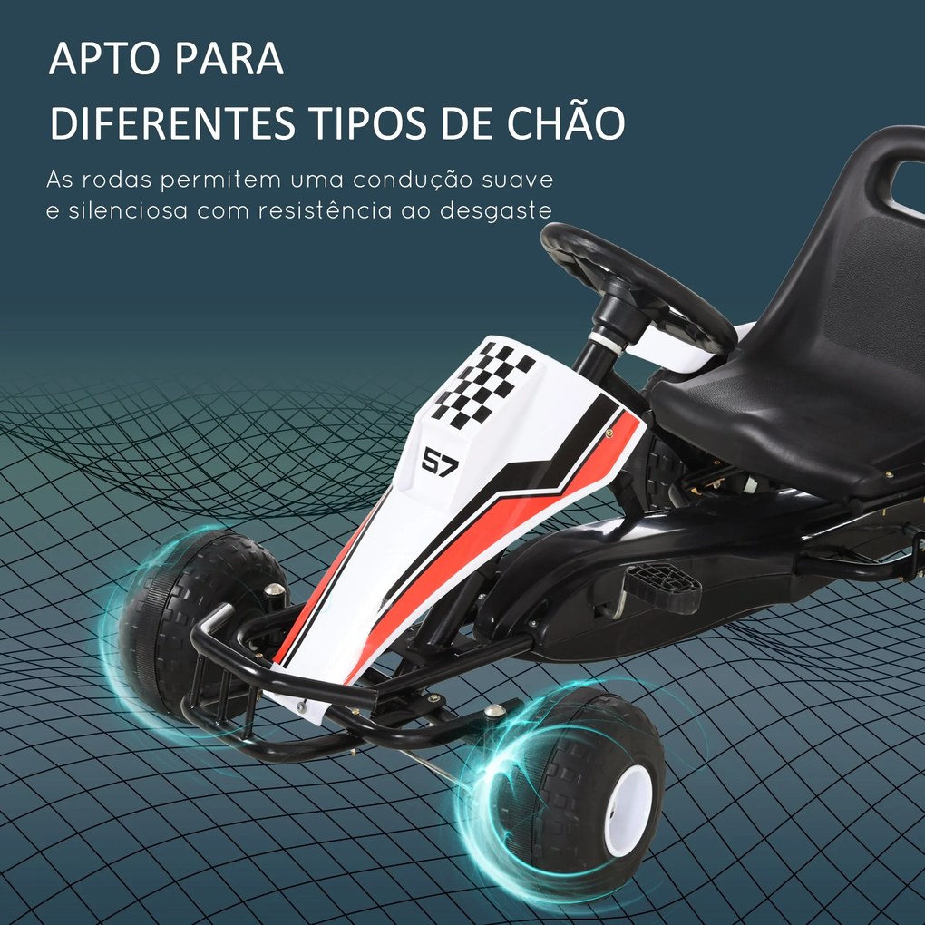 HOMCOM Go Kart a Pedais para Crianças acima de 3 Anos Carro de Pedais