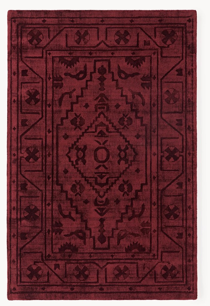 Tapete em viscose artesanal Shaila, vermelho