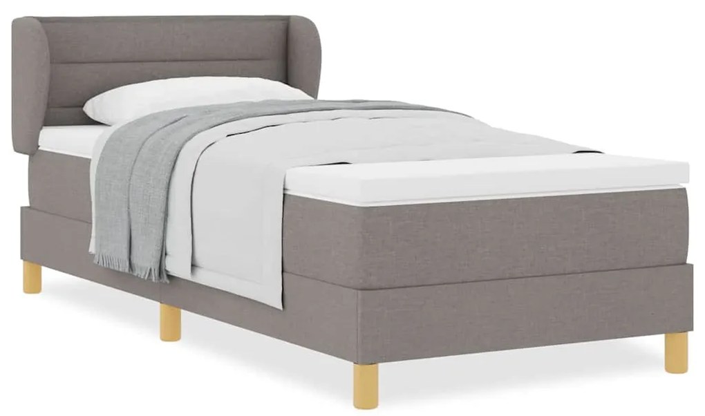 Cama Box com Colchão vidaXL Taupe 80x200 cm Tecido