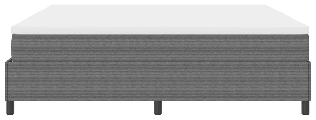 Cama Box Spring com Colchão Cinza 200x200 cm Tecido de Veludo