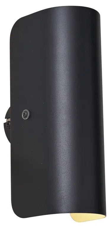 Candeeiro de parede moderno preto 2 luzes - Gotthard