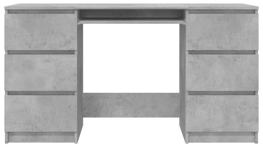 Secretária 140x50x77 cm contraplacado cinzento cimento