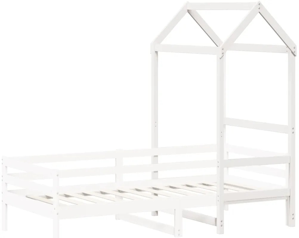 Telhado de cama infantil 98x70x176,5 cm pinho maciço branco