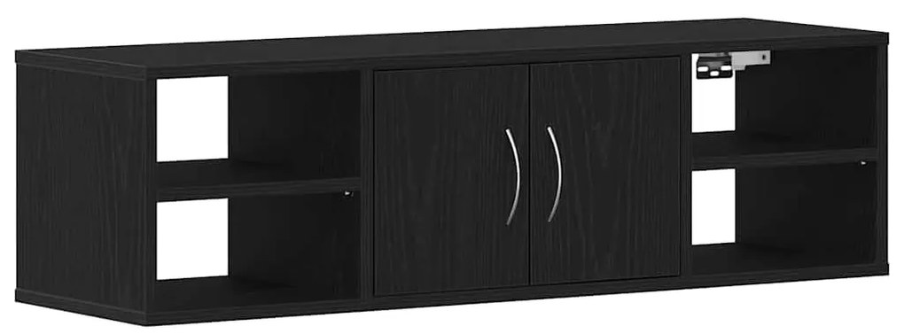 Prateleira montada na parede vidaXL Carvalho Preto 140x41x75 cm Madeir