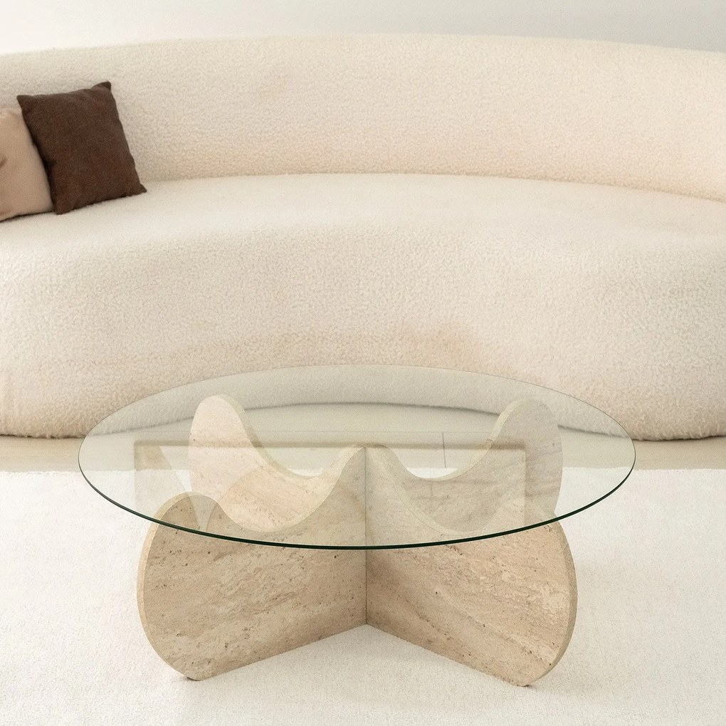 Mesa de Centro Himalayas – Travertino – Diâmetro 90 cm Altura 30 cm