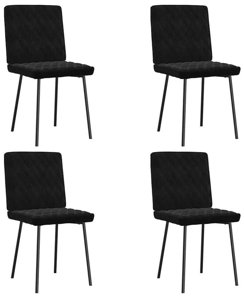 Cadeiras de jantar 4 pcs veludo preto