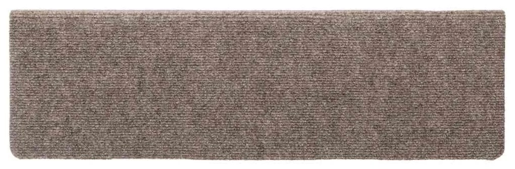 Tapetes de escada autoadesivos 30 pcs 65x21x4 cm creme