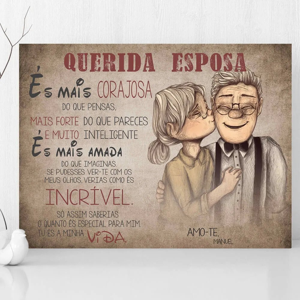 Prenda do Dia dos Namorados - Arte de parede - Declaração de amor à mulher amada