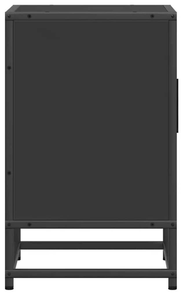 Mesa de cabeceira 40x31x50cm derivados de madeira preto e metal