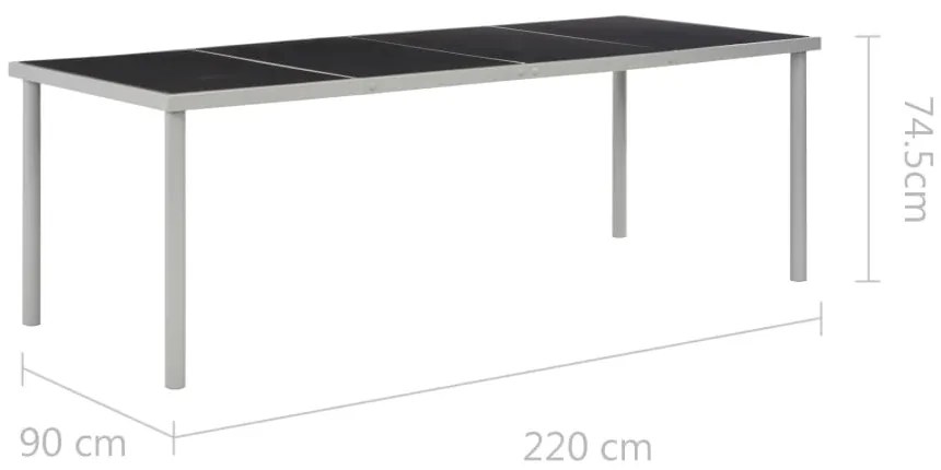 Mesa de jardim 220x90x74,5 cm preto