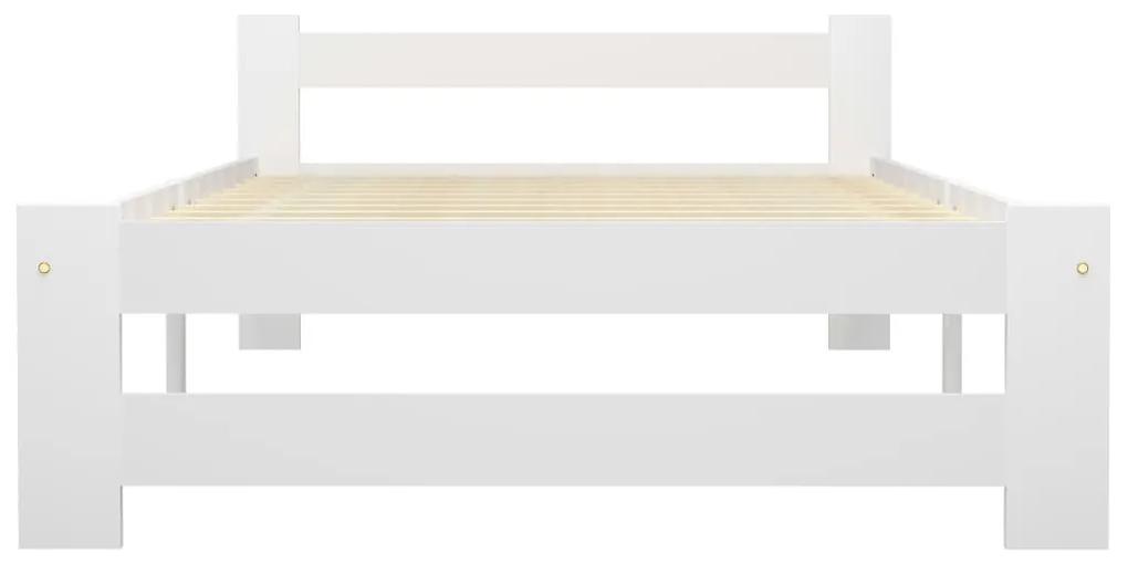 Estrutura de cama 90x200 cm madeira pinho maciço branco