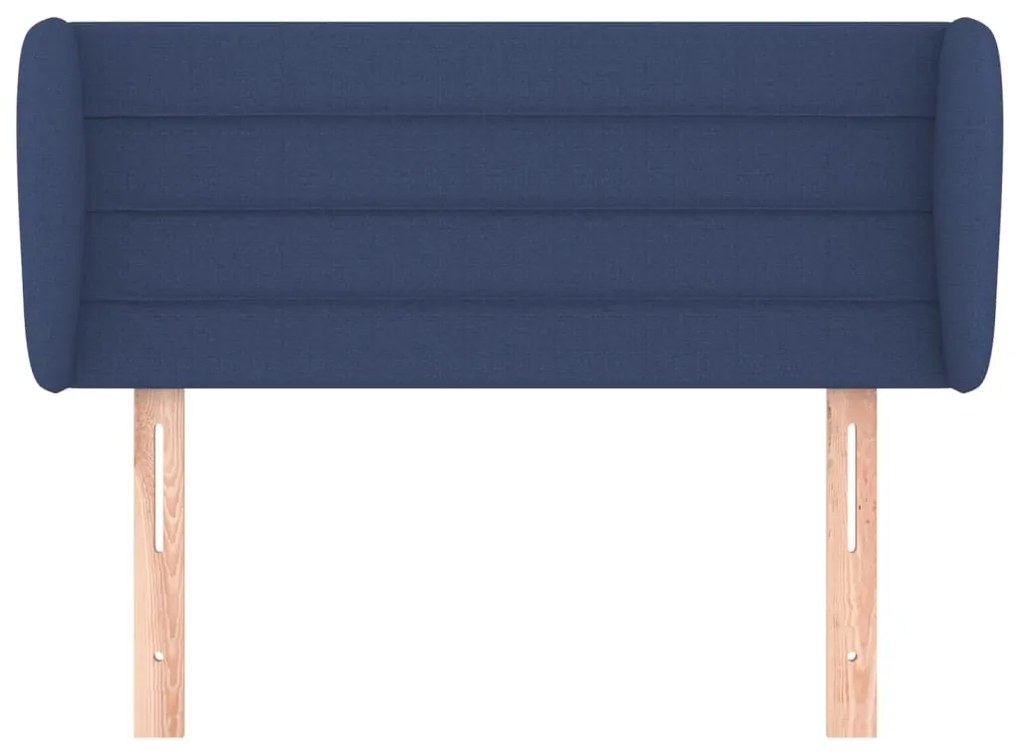 Cabeceira de cama c/ abas tecido 103x23x78/88 cm azul