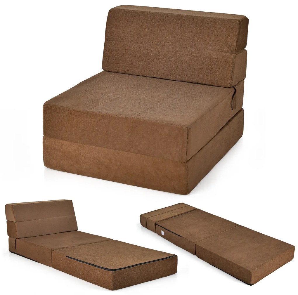 Sofá-cama dobrável triplo, sofá-cama conversível Floo - cinza