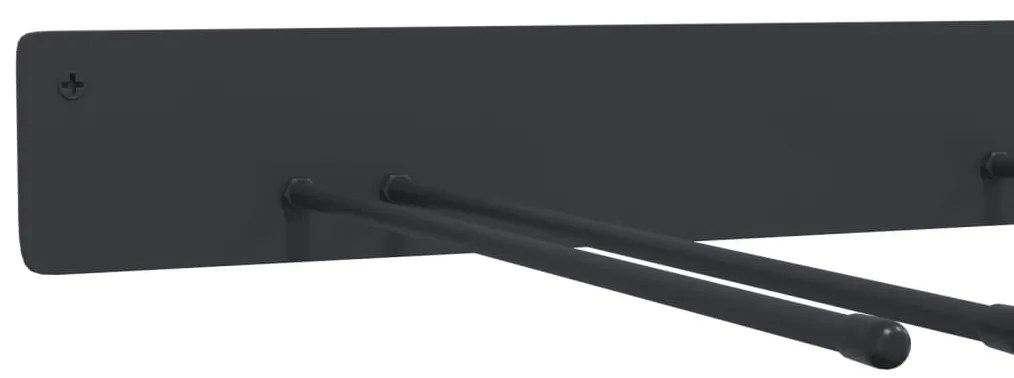 Suportes de parede p/ ferramentas de jardim 8 pcs aço preto