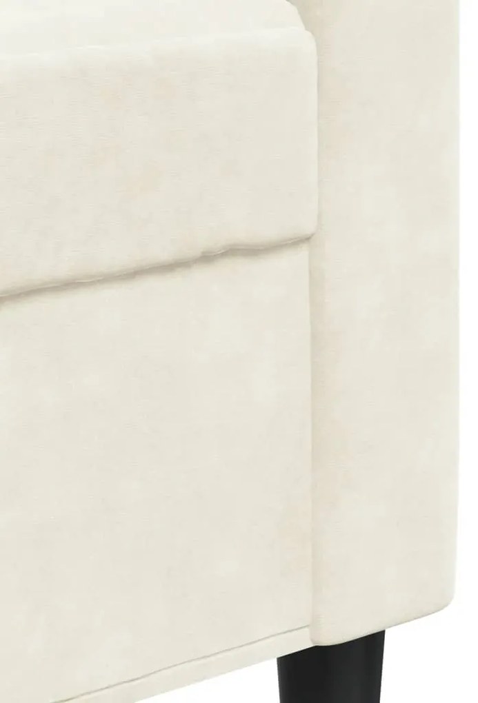 Sofá de 2 lugares veludo 140 cm cor creme
