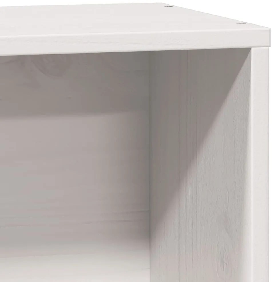 Cama com estante sem colchão 90x200 cm pinho maciço branco