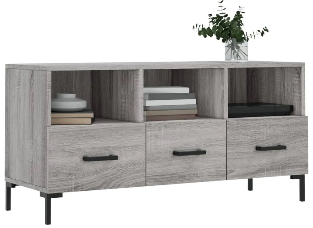 Móvel de TV 102x36x50 cm derivados de madeira cinzento sonoma