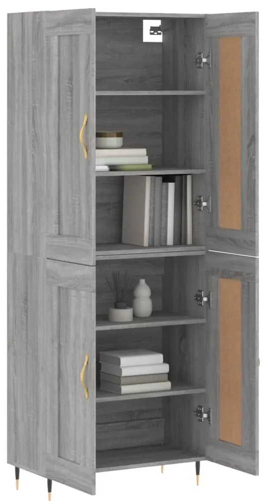 Armário alto 69,5x34x180 cm derivados de madeira sonoma cinza