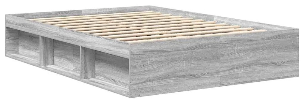 Estrutura de cama 140x190 cm cinzento sonoma