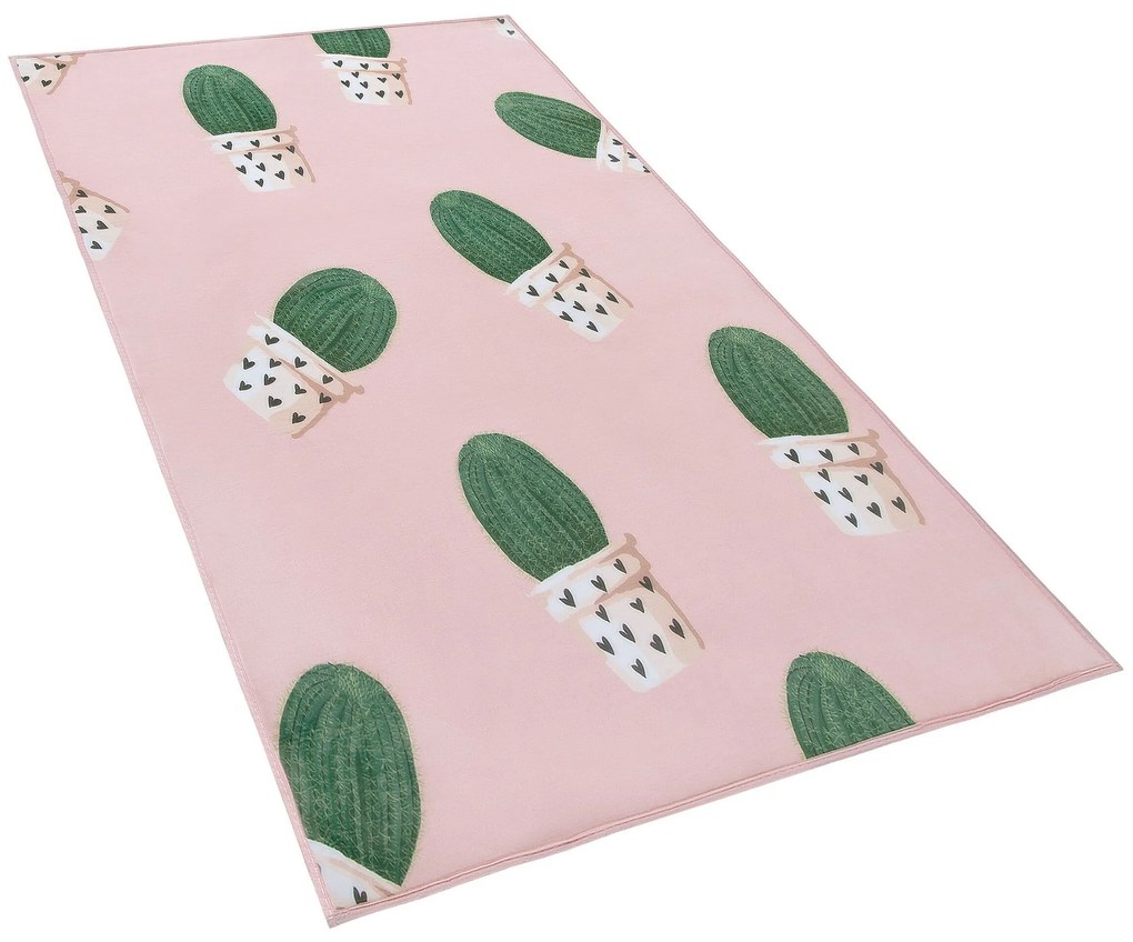 Tapete rosa com catos 80 x 150 cm ELDIVAN Beliani