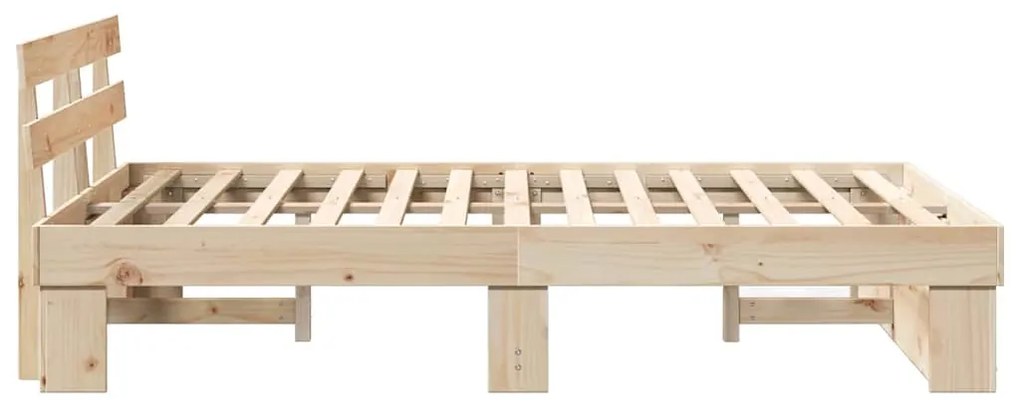 Estrutura da Cama com cabeceira Castanho 140 x 190 cm
