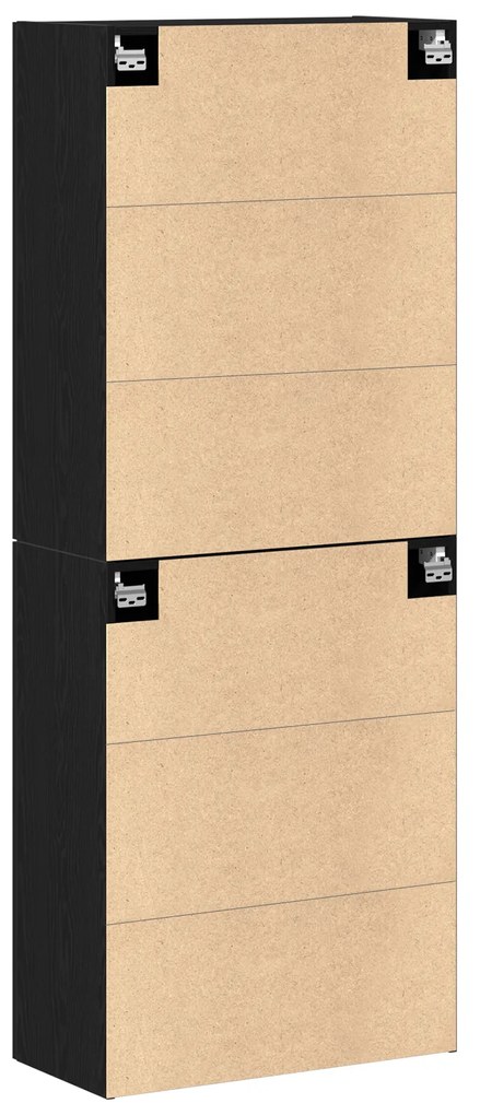 Armários 2 pcs Carvalho preto 69,5x34x180 cm em Madeira engenheirada