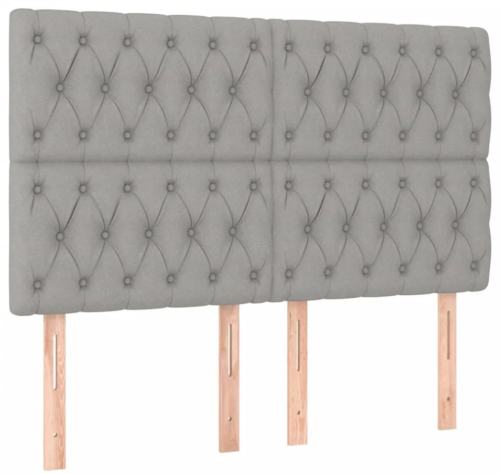 Cama com molas/colchão 160x200 cm tecido cinzento-claro