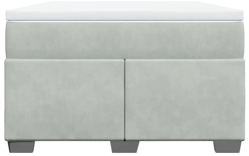 Cama boxspring com colchão 120x190 cm veludo cinzento-claro