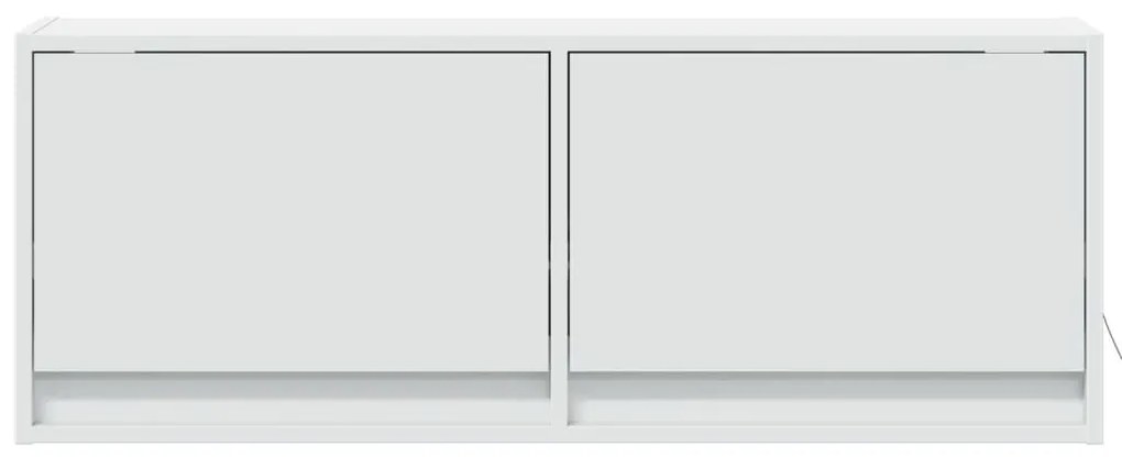 Móvel de parede para TV com luzes LED 100x31x35 cm branco