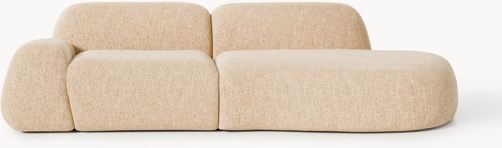 Módulo com chaise longue em bouclé Wolke (3 lugares)