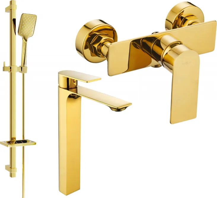 Mexen Alexa DQ62 conjunto de duche, dourado - 71214DQ62-50