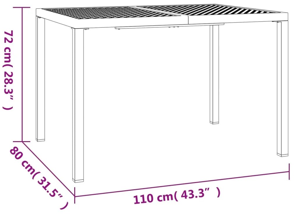 5 pcs conjunto de jantar para jardim aço antracite