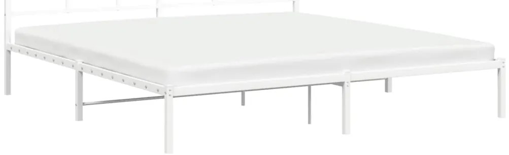 Estrutura de cama com cabeceira 193x203 cm metal branco