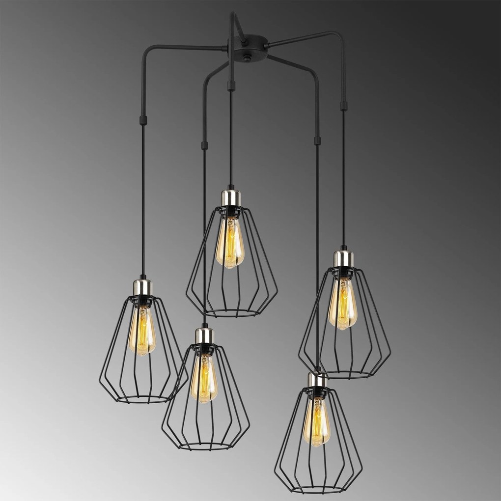 Candeeiro de Teto Kese – Preto – Diâmetro 68 cm