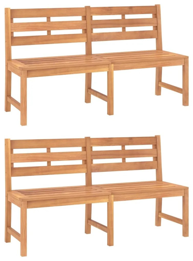 3 pcs conjunto de jantar para jardim madeira de teca maciça