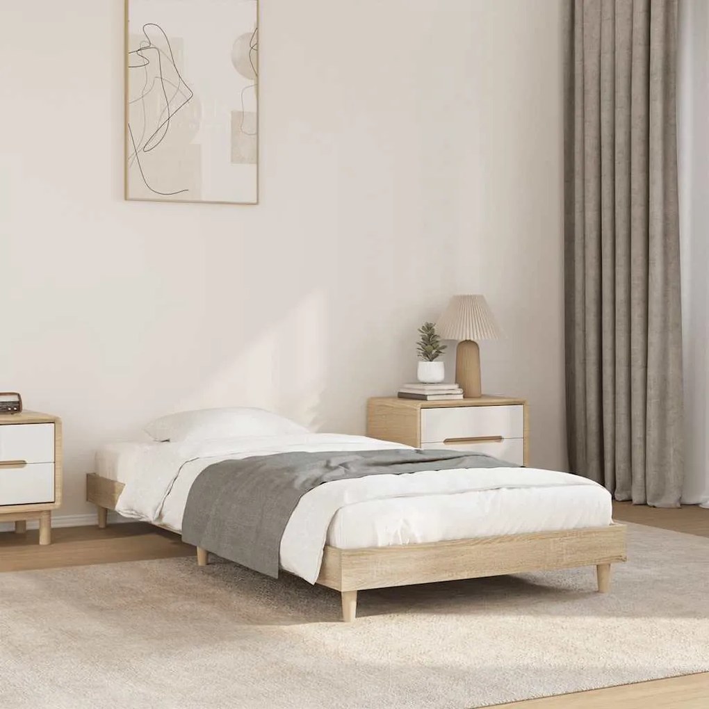 Estrutura cama s/ colchão derivados de madeira carvalho sonoma