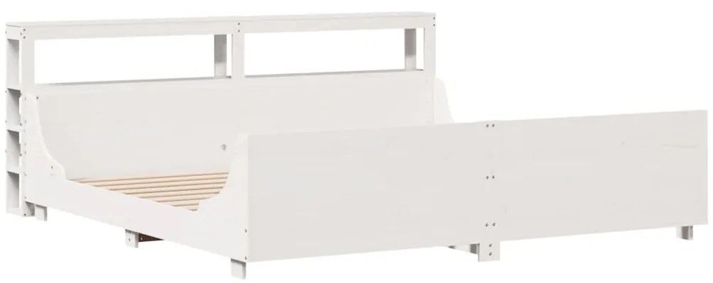 Cama sem colchão 180x200 cm madeira de pinho maciça branco