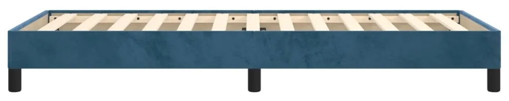 Estrutura de cama sem colchão 90x200 cm veludo azul-escuro
