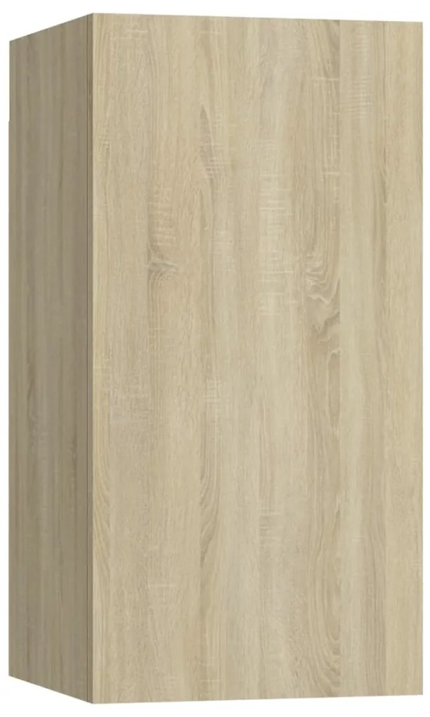 4 pcs conjunto de móveis TV derivados madeira carvalho sonoma