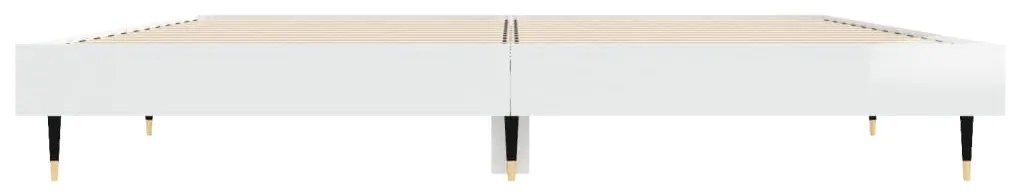 Estrutura cama 140x190 cm derivados de madeira branco brilhante