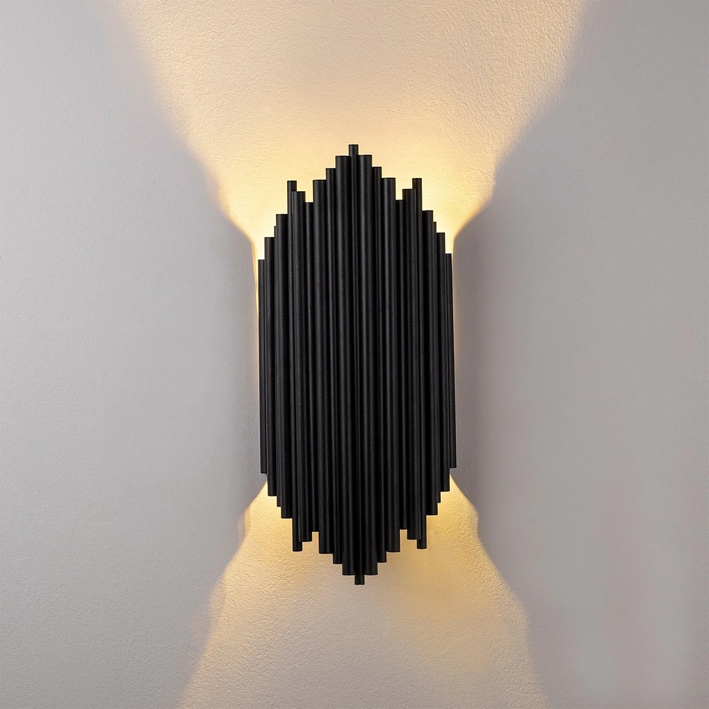 Candeeiro de Parede Kara – Preto – 18x40x8 cm