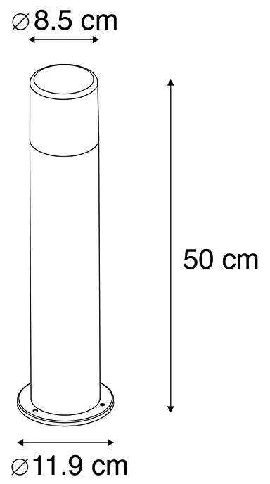 Candeeiro de pé alto preto abajur branco translúcido 50cm - ODENSE Moderno