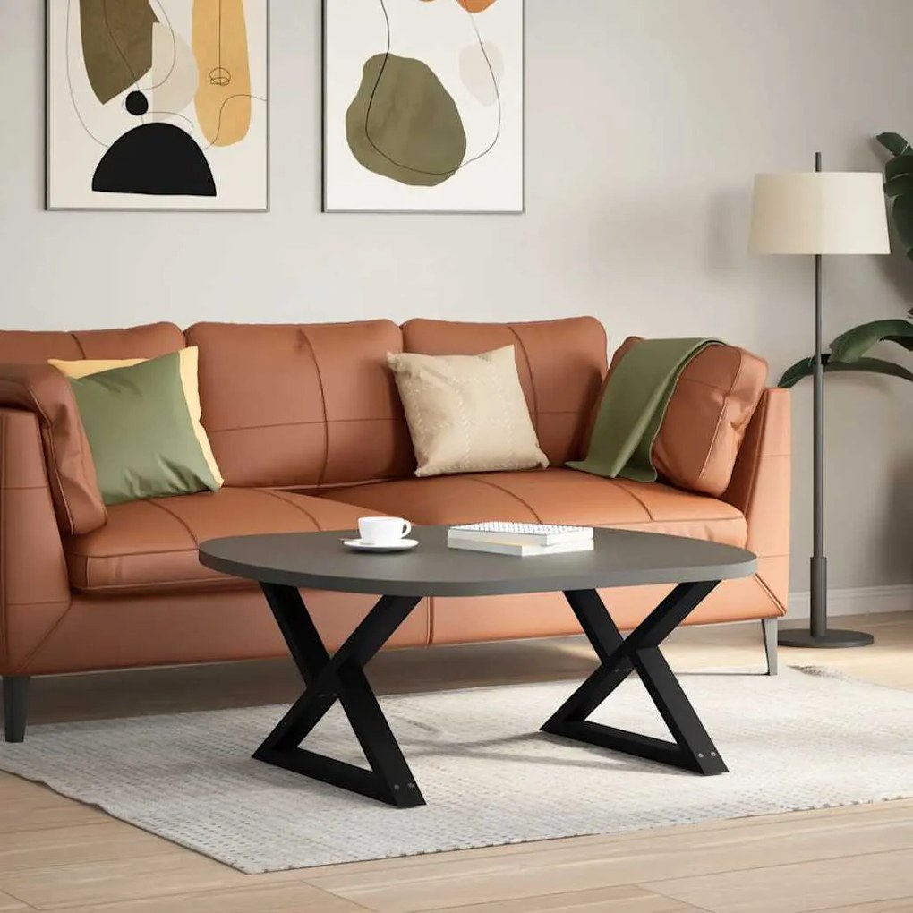 Pés para mesa de centro 2 peças preto 70x(42-43,3) cm aço